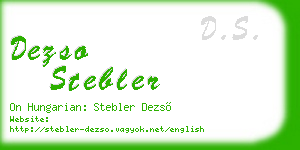 dezso stebler business card